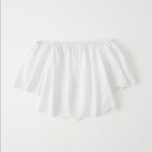 Abercrombie & Fitch off shoulder white eyelet top